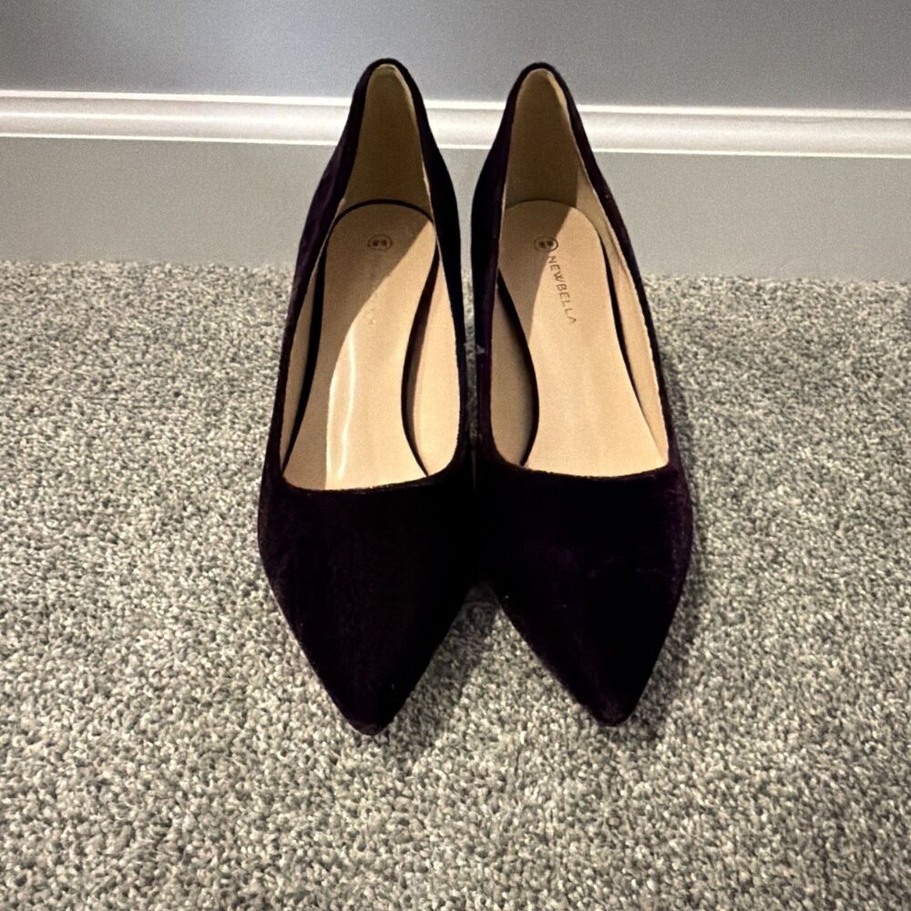 Newbella Eggplant Velvet Shoes  Size 7.5 NIB